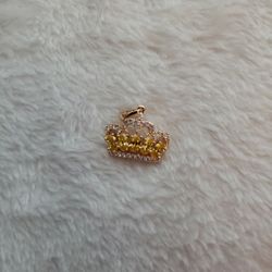 Yellow And Diamond Crown Charm