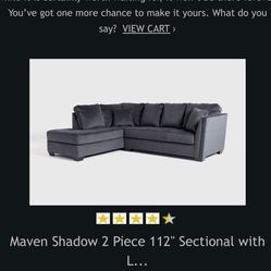 Living Spaces Maven Shadow Sectional 