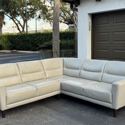 🛋️ Couch/Sofa Sectional - Real Leather - Gray - Delivery Available 🚛