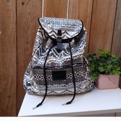 VS Pink Black & White Aztec/ Full Size Backpack