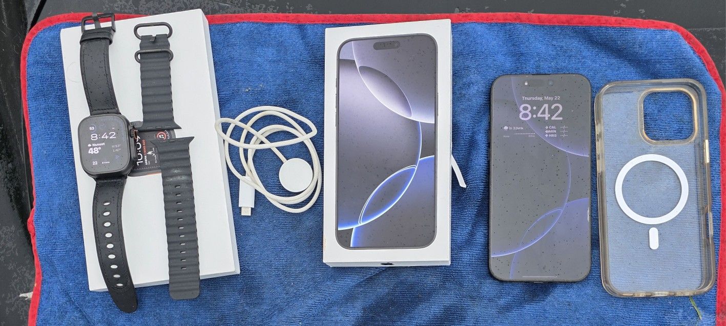 iPhone 16 Pro max 256 GB T-MOBILE and Apple Watch Ultra 2
