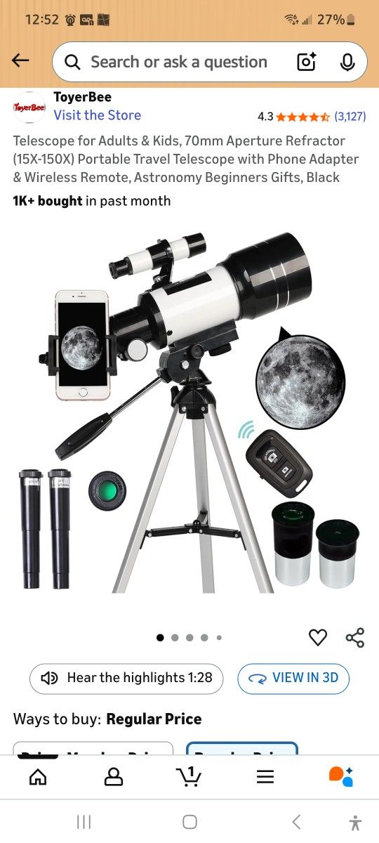 ¡BRAND NEW! ToyerBee Astronomer Telescope