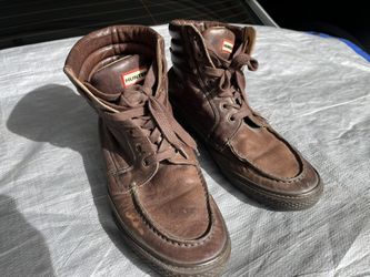 Hunter Tura Leather Mens Boot Size 7.5, Made In Italy