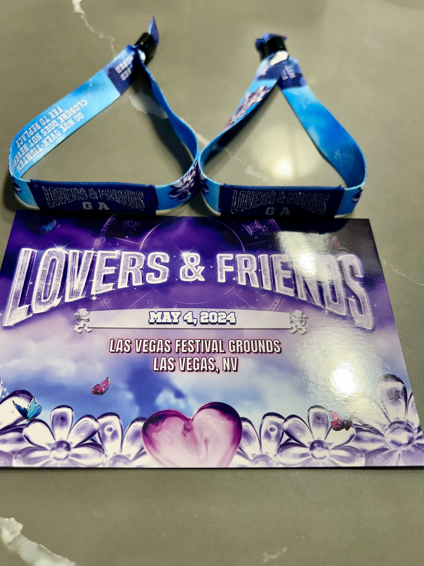 GA Wristbands Tickets to Lovers and Friends Las Vegas May 5,