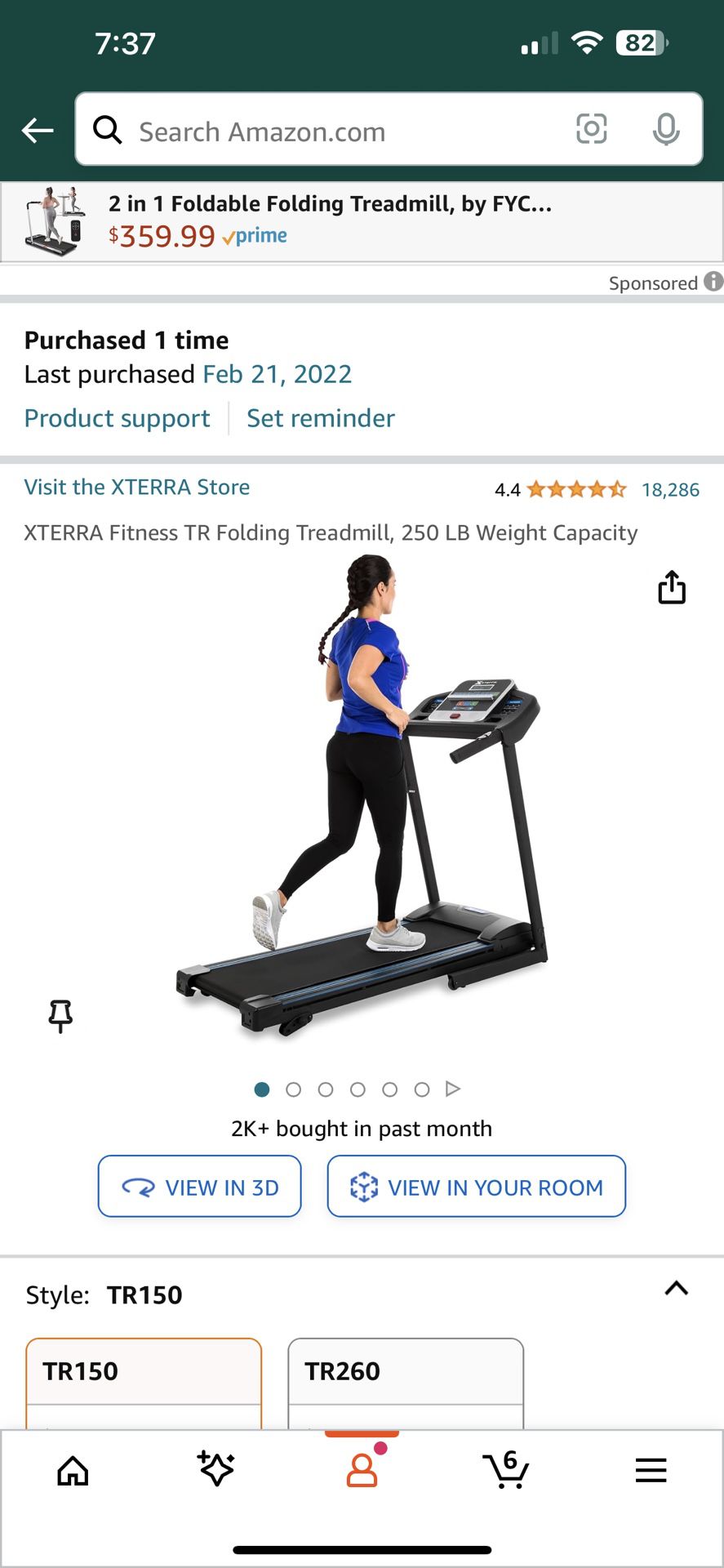 Xterra Fitness TR Folding Treadmill, 250 Lbs