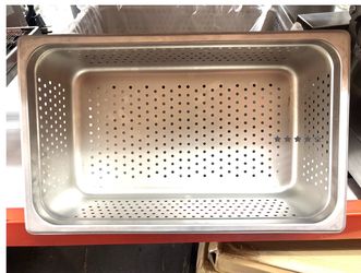 Choice Full Size 6" Deep Anti-Jam Perforated Stainless Steel Steam Table / Hotel Pan - 24 Gauge