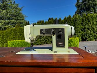 Vintage Kenmore Sears Sewing Machine with Cabinet & Bench Mid Century