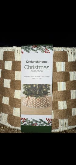 26 inch Neutral Woven Checkered Tree Collar 