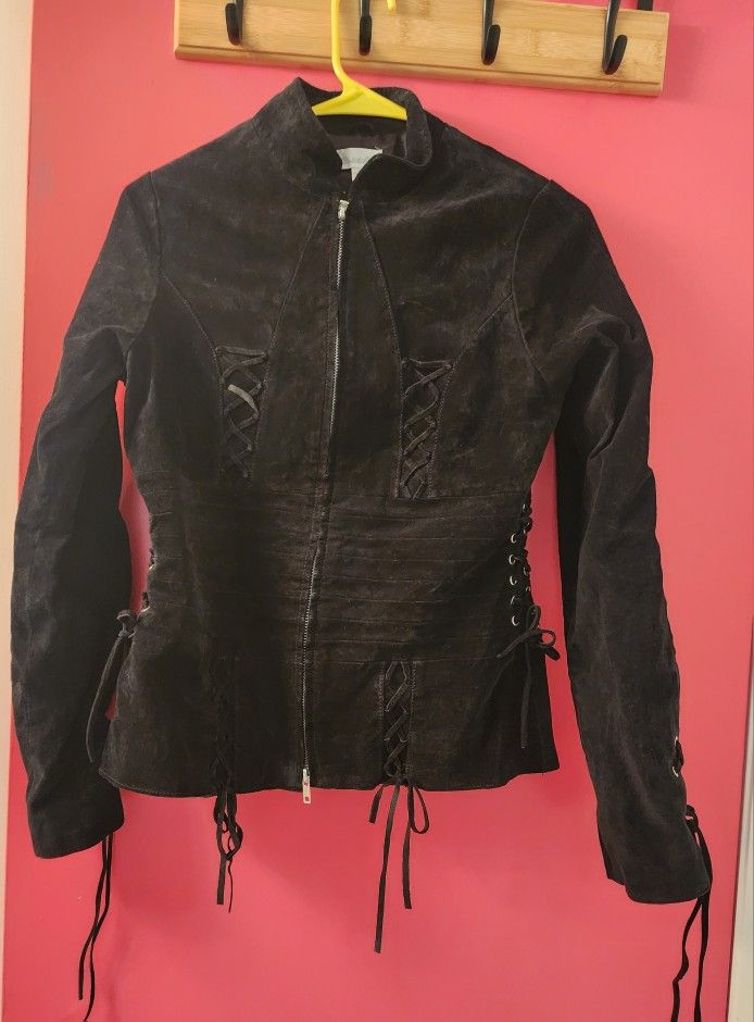 Charlotte Russe Leather Fringed Jacket