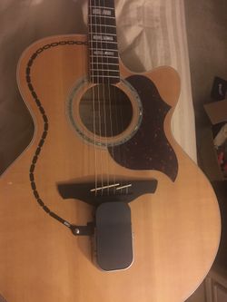 Takamine jumbo acoustic with one man band upgrade
