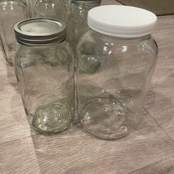 10 Wide Mouth Glass Jar With Lid (2)One Gallon (8) 64 oz Glass Jar