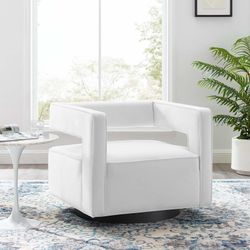 Brand New Unopened Swivel White Accent Chair