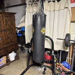 Punching Bag With Metal Base.