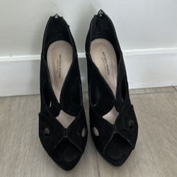 Authentic - Bottega Veneta - Heels - Black suede - Size 38 - OBO