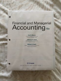 Financial and managerial accounting cengage 16e