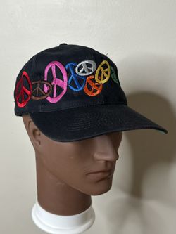 Embroidered peace sign headwear