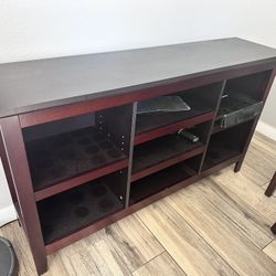 Wood TV Stand / Media Console – 30” wide, Cherry/Mahogany, 6 Shelves