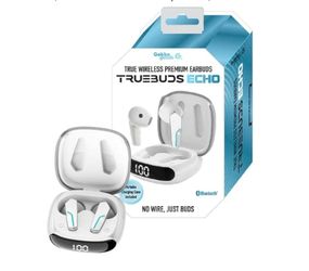 Gabba Goods TrueBuds Echo Wireless Earbuds, 12Hrs Playtime, LED Power Display, Bluetooth 5.3, Long Distance Connection, Touch Controls, Voice Assistan