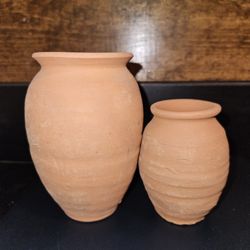 2 Small Handmade Clay Cantaritos