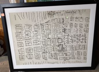 Large artwork drawing of NY/Central Park/Hudson River