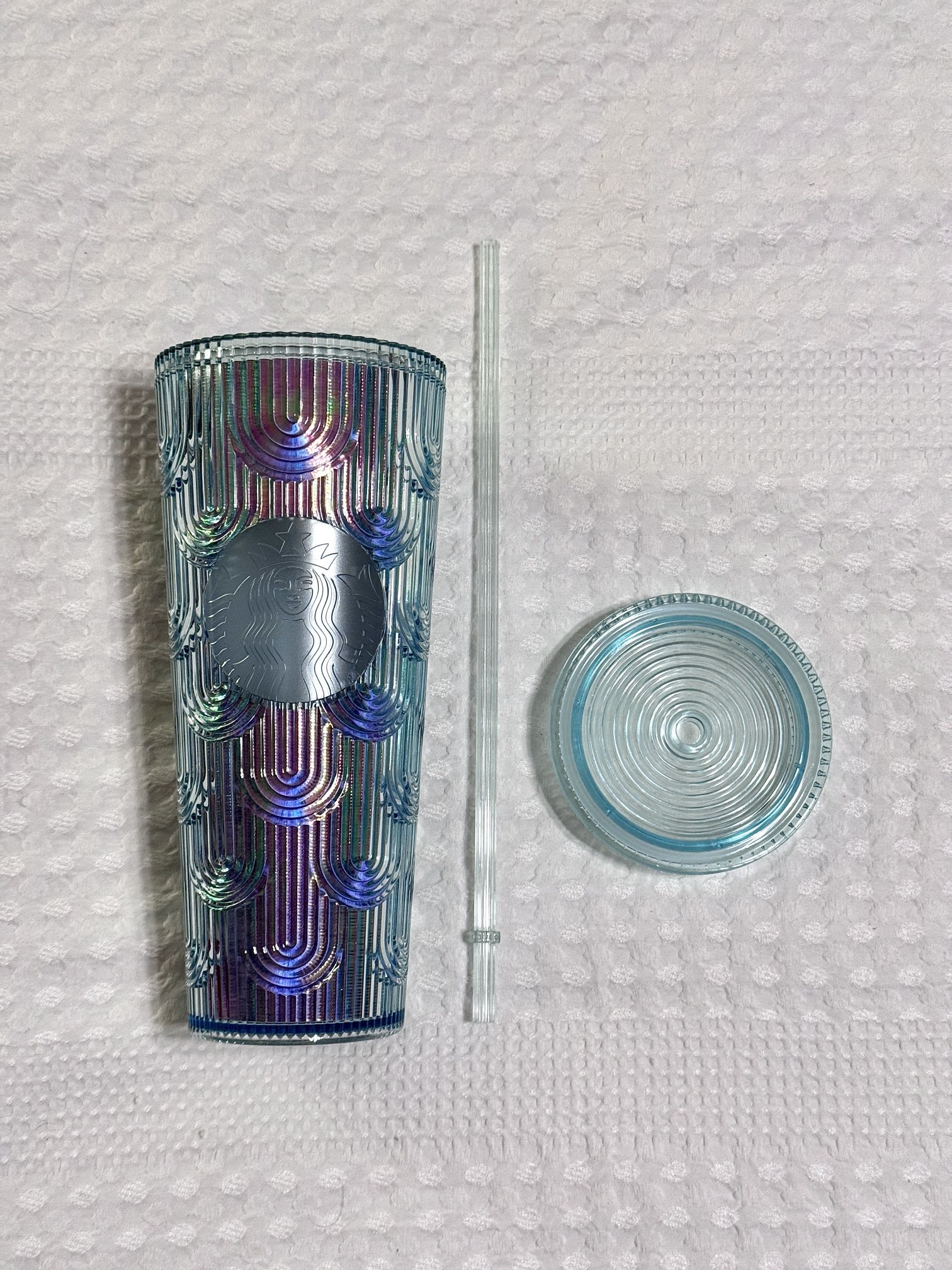Starbucks Tumbler Green Teal Iridescent Mermaid Scales 24oz Cup
