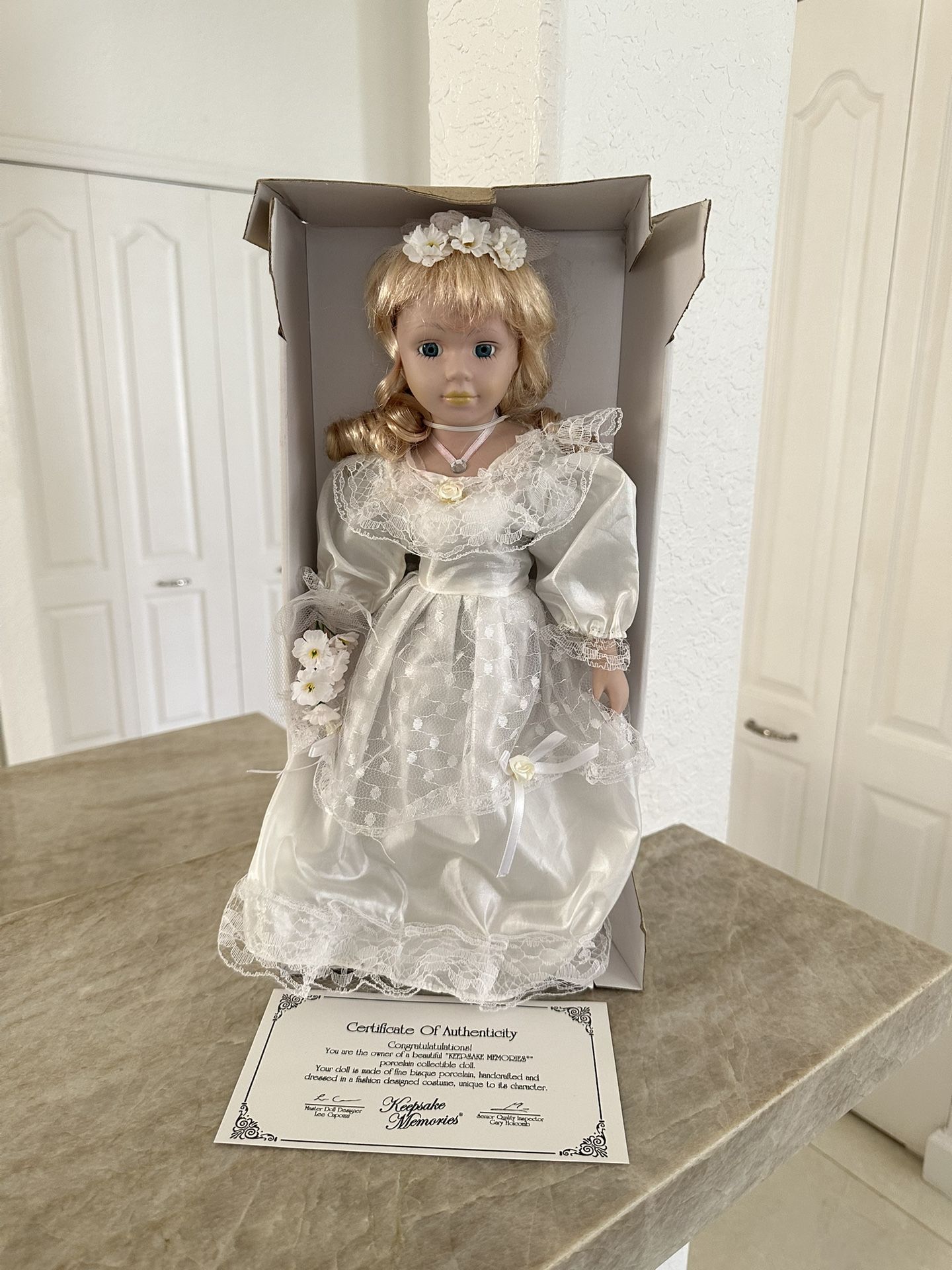 Keepsake Memories Genuine Fine Bisque Porcelain Doll