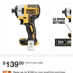 20-Volt MAX XR Cordless Brushless 3-Speed 1/4 in. Impact Driver 