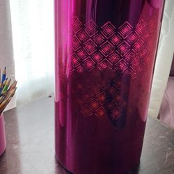 Lilly Pulitzer Magenta Glass Candle Holder