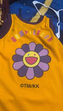 TAKASHI MURAKAMI x COMPLEXCON Yellow 'LA Lakers' Basketball Jersey Size XL