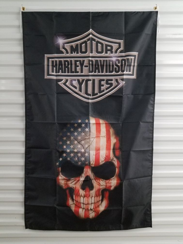 Harley Davidson Motorcycles American Flag Banner 5ftx3ft *NEW🔥🔥SAME DAY SHIPPING!🔥🔥
