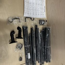 New Black Pipe Curtain Rod 120”-240” Metal Industrial Pipe Look 