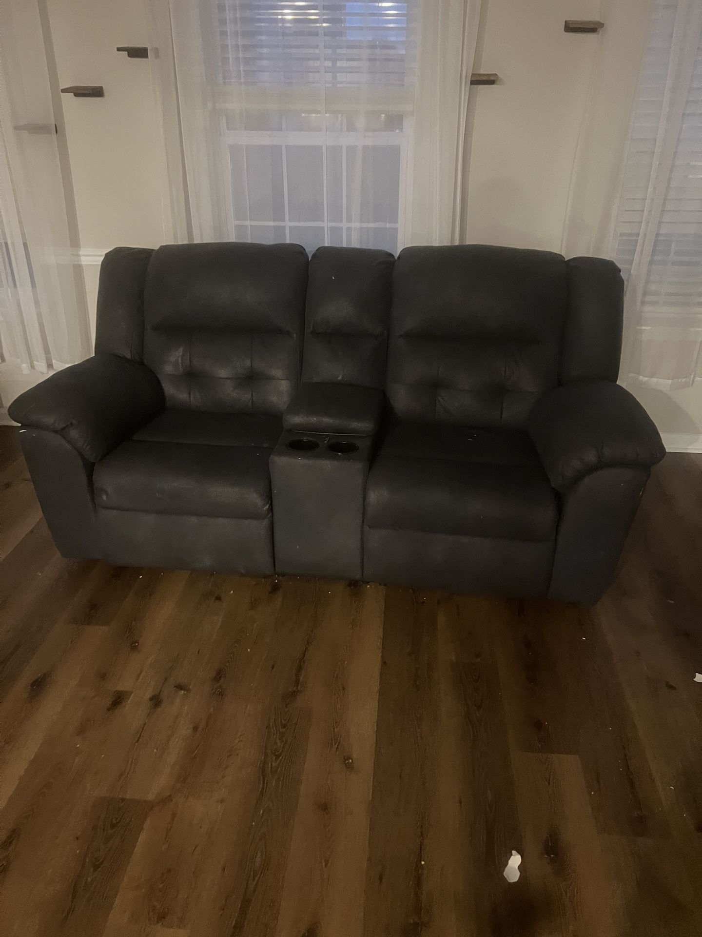 Ashley furniture Dark Blue Leather movie Set