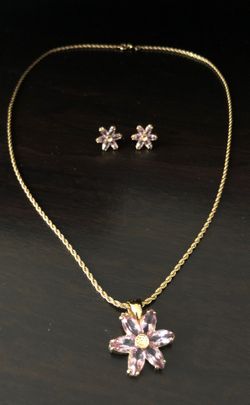 Brazilian 18k gold filled necklace & earrings