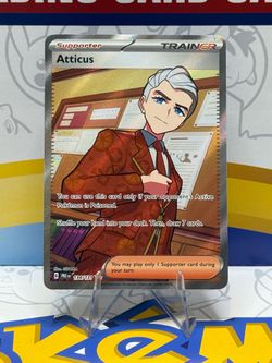 Atticus Trainer Ultra Rare Card 134/131, Scarlet & Violet Prismatic Evolution