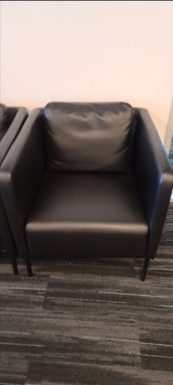 Modern black leather chairs from El Dorado furniture