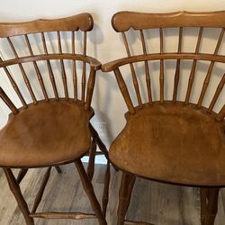 Vintage Bar Chair, Vintage High Chair, Solid Wood, S. Bent & Bros 1867