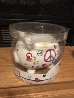 Love Peace And Stars Piggy Bank New