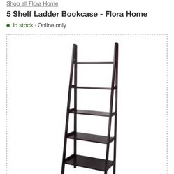 Dark Brown Ladder Bookcase 