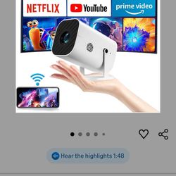 【Built-in APPS & Electric Focusing & 210° Rotation】Mini Projector With Wifi And Bluetooth, 1080P Portable Projector, Movie Projector for Bedroom, Supp