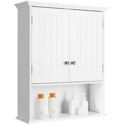 New Costway Wall Mount Bathroom Storage Organizer Medicine Cabinet in Black