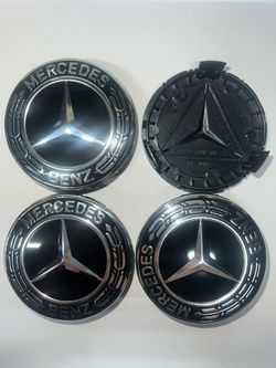 Mercedes Wheel Caps New Gen Black 75mm (full set)