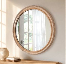 LauKingdom 27.5" Round Farmhouse Mirror – Brand New in Box