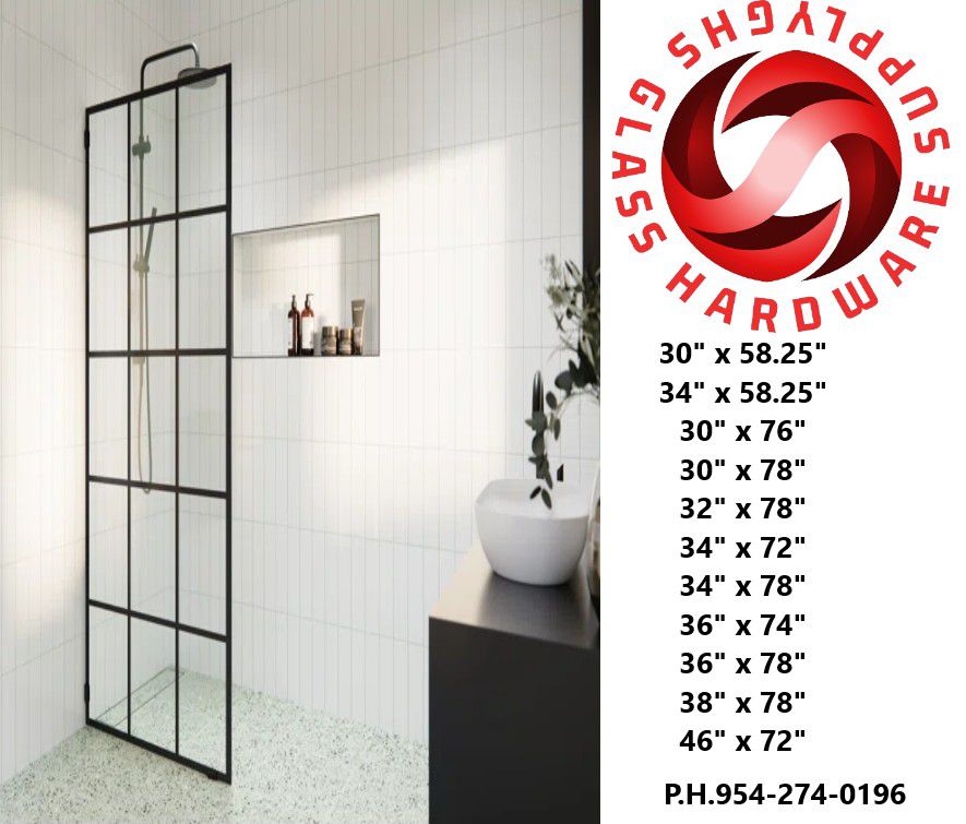 FRENCH MONTURE SINGLE FIXED SHOWER DOORS