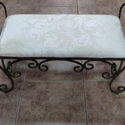 Vintage Italian Roth Iron Vanity Stool Bench