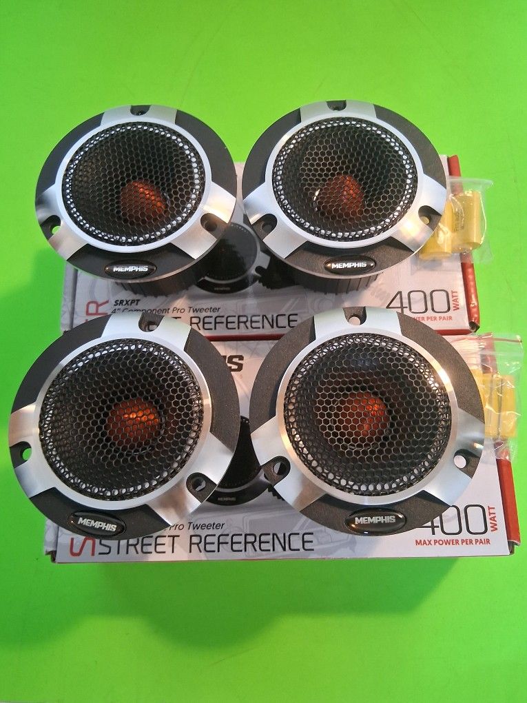 MEMPHIS 2 PAIRS 4 INCH COMPONENT PRO TWEETER 400 WATTS PEAK POWER PER PAIR CAR TWEETER ( BRAND NEW PRICE IS LOWEST  )