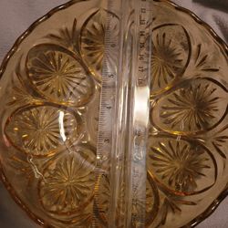 Amber Depression Glass 8" Serving Bowl