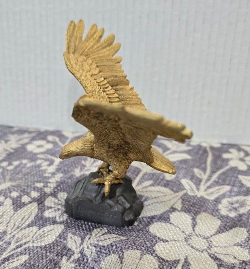 Golden Eagle Landing Statue- Carver E. Tripp signed- No. 7132