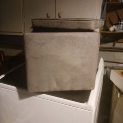 Gray Velvet Storage Ottoman