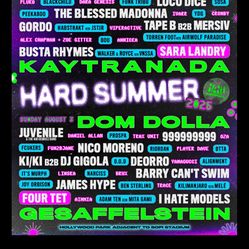 2 SUNDAY GA HARD SUMMER TICKET + PARKING PASS 