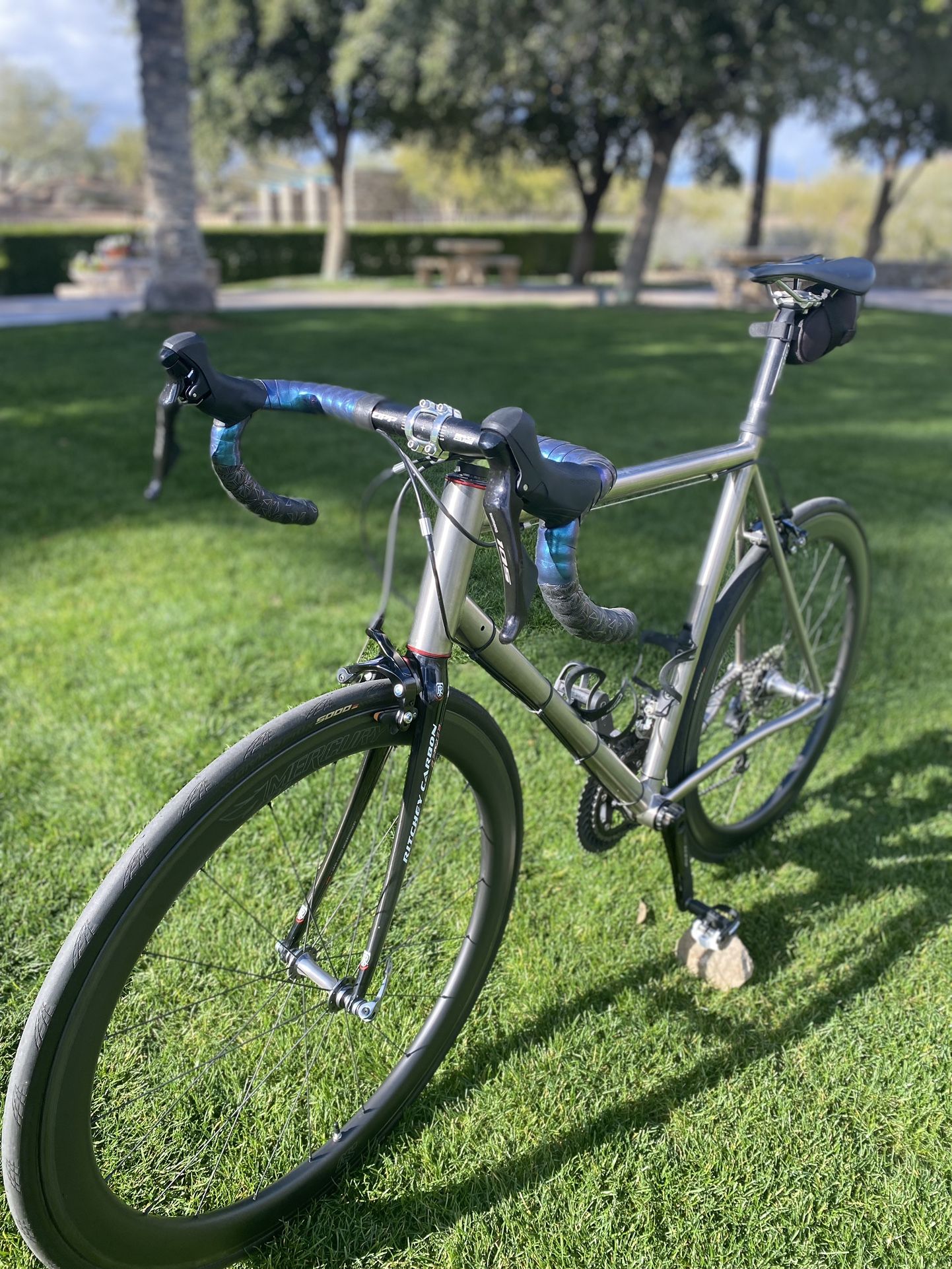 Titanium road Bike With Carbon Wheels. 58cm for Sale in Peoria, AZ